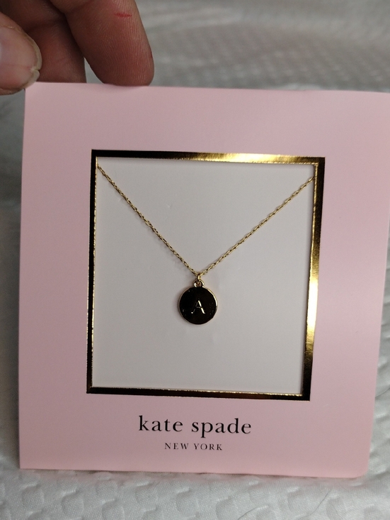 kate spade Jewelry - kate spade Gold Initial 'A' Pendant Necklace on Pink Card